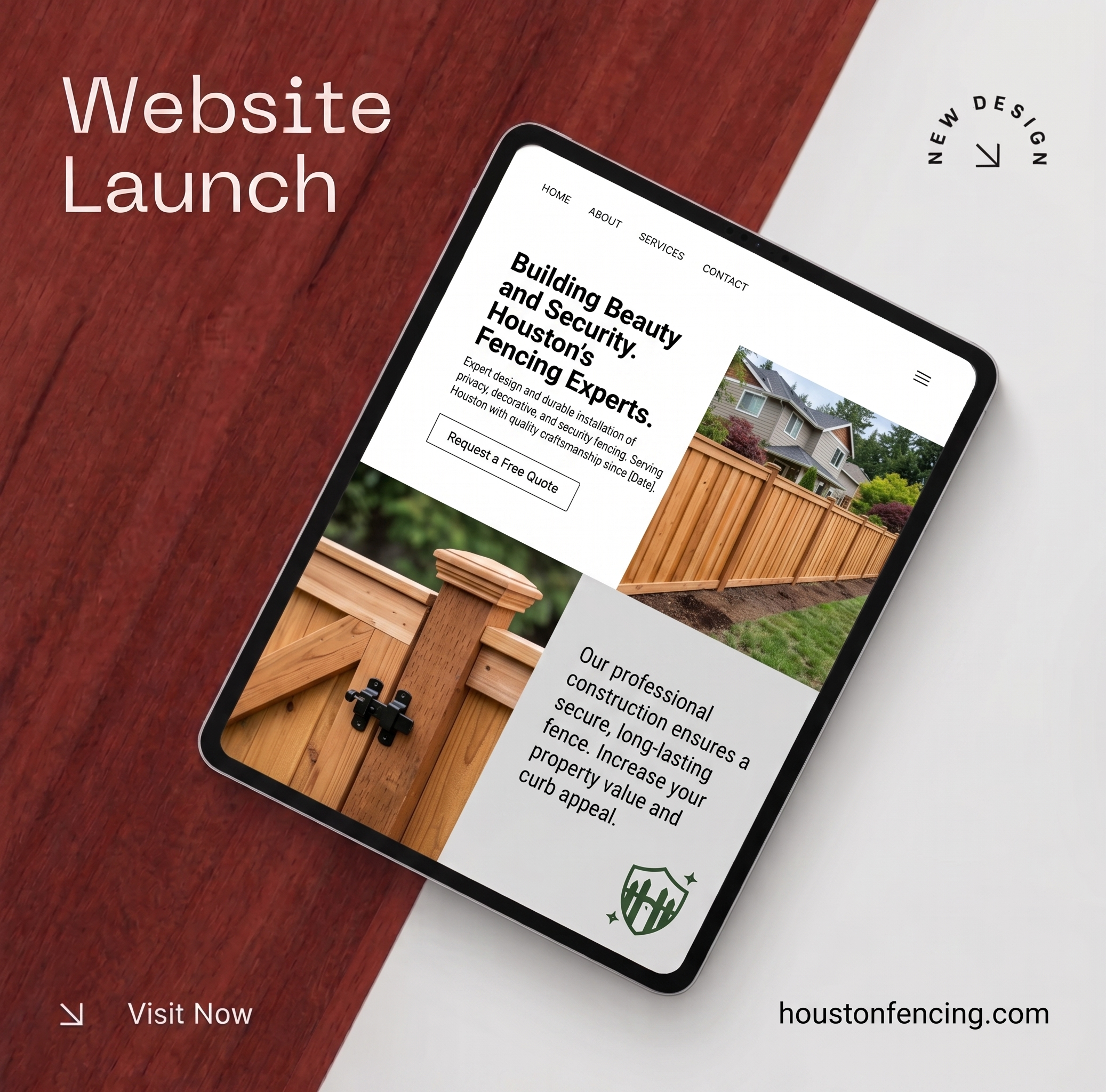 Fence building business specific website content